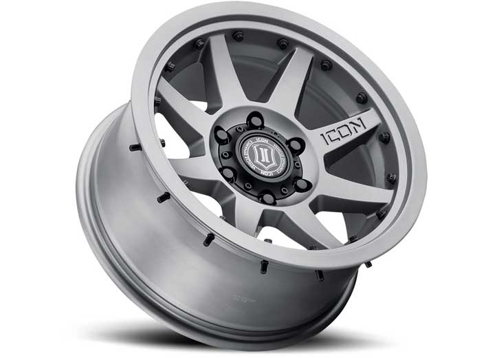 17" REBOUND PRO WHEELS SIZE 17X8.5 FINISH TITANIUM BOLT PATTERN 5 x 5" BACKSPACE 4.5" OFFSET -6mm