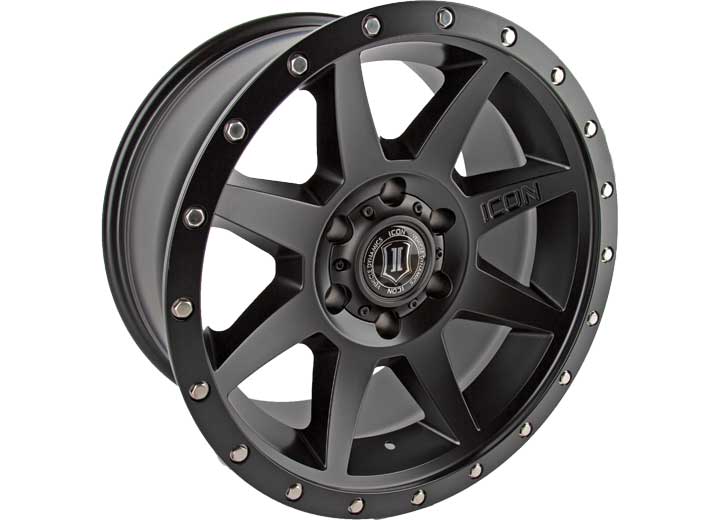 ICON Alloys Rebound Satin Black 18x9 Wheel - 6x5.5" Bolt Pattern, 0mm Offset, 5" Backspacing