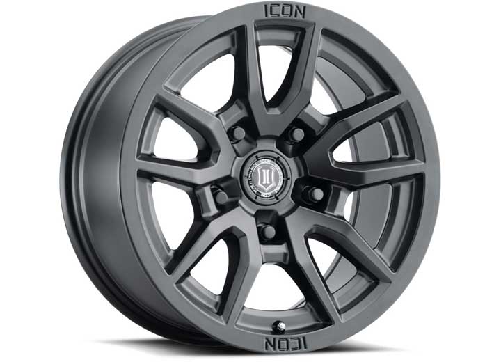 ICON ALLOYS VECTOR 5 SAT BLACK 17x8.5 Wheel 5x150 Bolt Pattern 25mm Offset