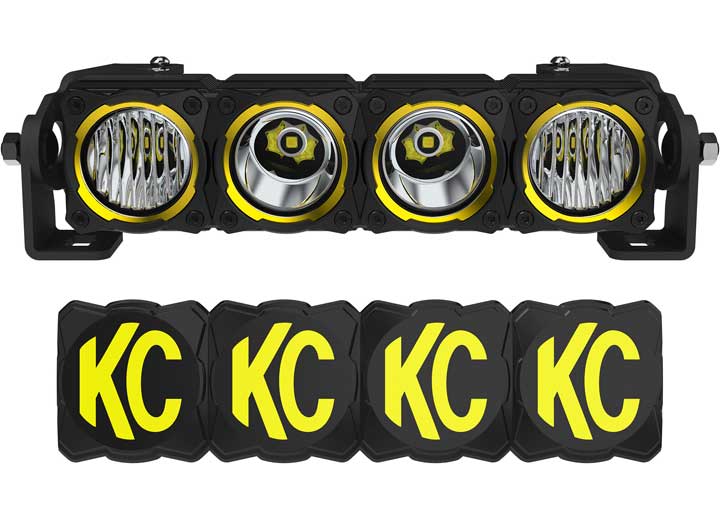 KC Hilites FLEX ERA 10-Inch LED Light Bar Master Kit - Versatile Off-Road Illumination with Adjustable Mounts and Advanced Optics