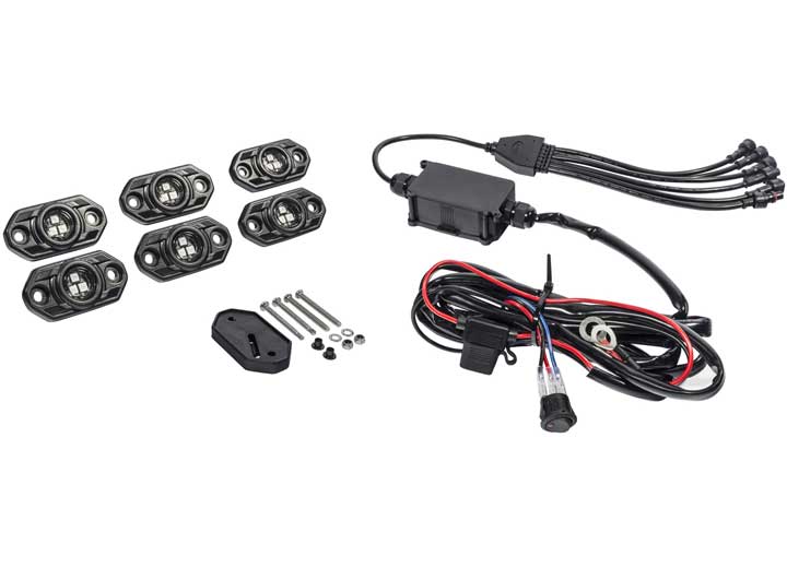 KC Hilites 6-Piece Off-Road RGB Rock Light Kit | DOT Approved Ultimate LED Lighting Solution KC Hilites