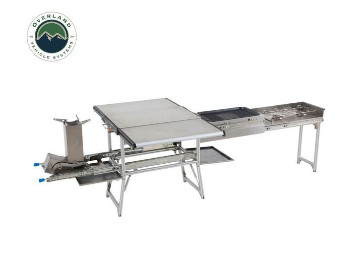 KOMODO CAMP KITCHEN - DUAL GRILL, SKILLET, FOLDING SHELVES, AND ROCKET TOWER -