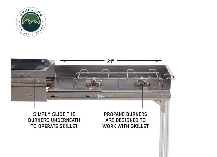 KOMODO CAMP KITCHEN - DUAL GRILL, SKILLET, FOLDING SHELVES, AND ROCKET TOWER -