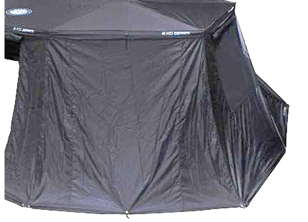Overland Vehicle Systems / Up Down Air - NOMADIC 270 - Degree Awning Side Wall 1 - Dark Gray with Door, Window & Storage Bag for Driver’s Side