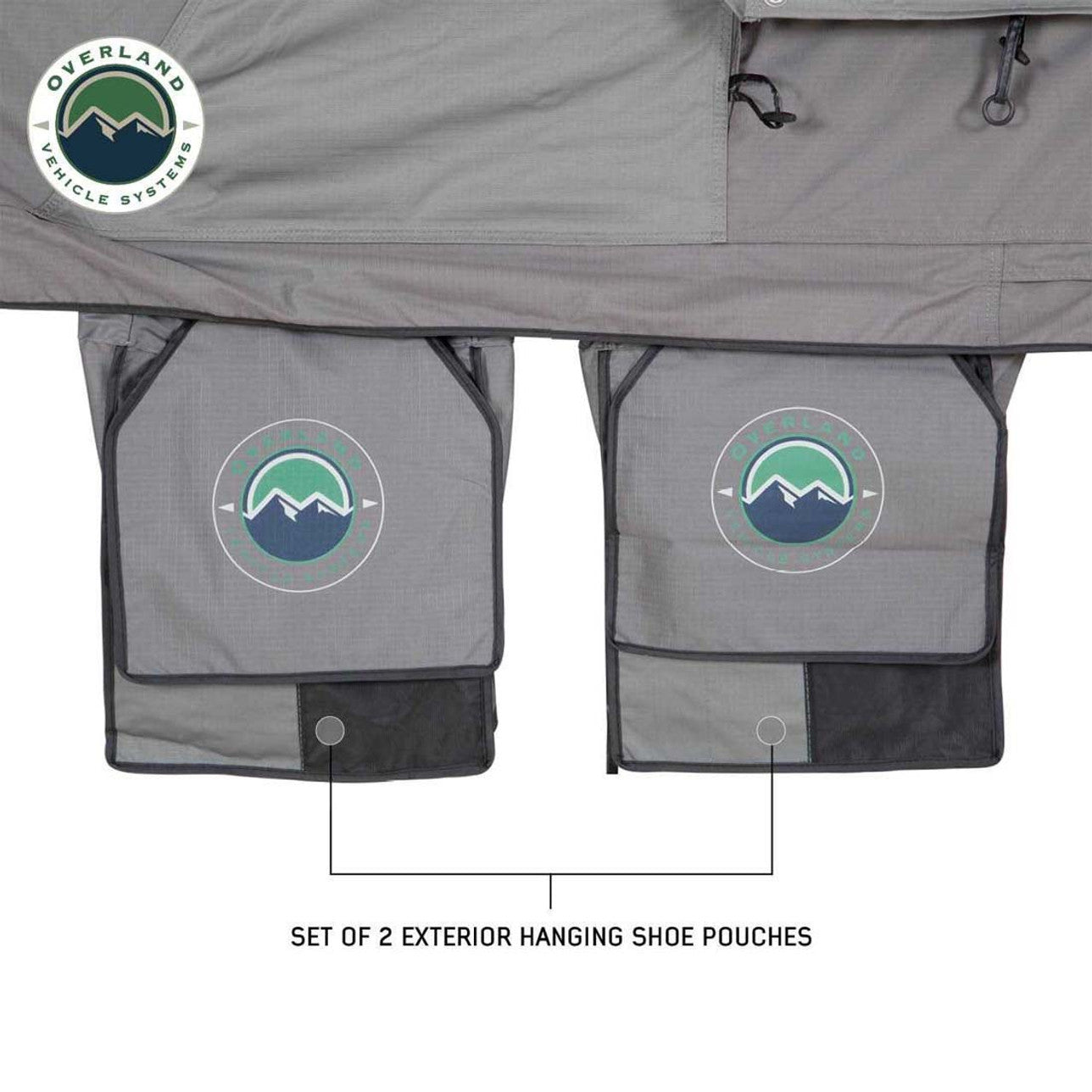 NOMADIC 3 Extended Adventure Roof Top Tent - White Base with Dark Grey Rain Fly and Black Accessories