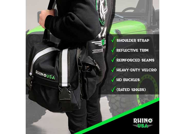 Rhino USA - Premium Fitness Recovery Gear Organizer Bag - Black