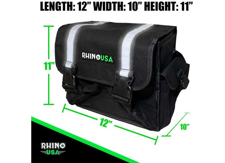 Rhino USA - Premium Fitness Recovery Gear Organizer Bag - Black