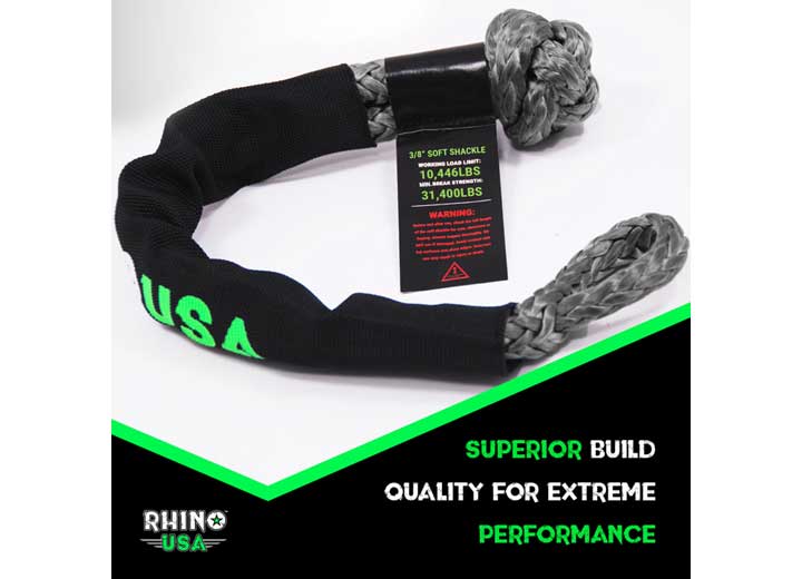 Premium Lightweight 3/8" x 22" Gray Synthetic Soft Shackle