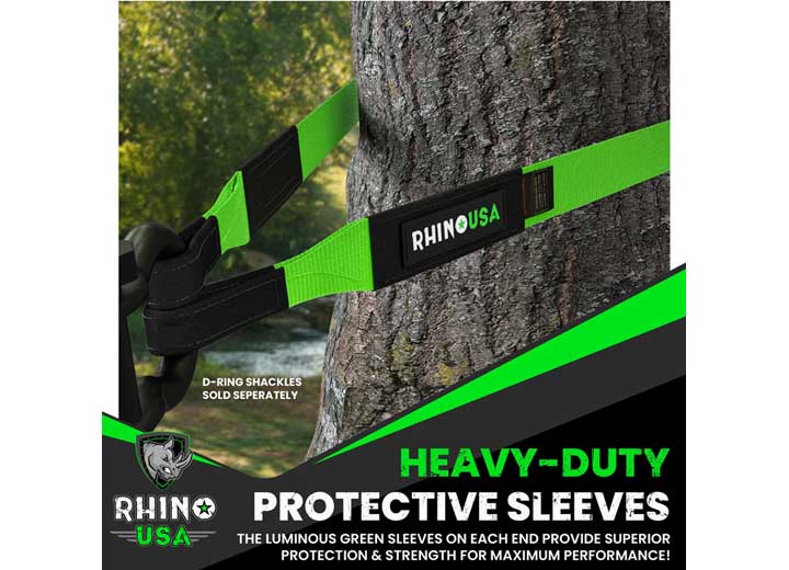 Heavy-Duty 3in x 30ft Green Recovery Tow Strap