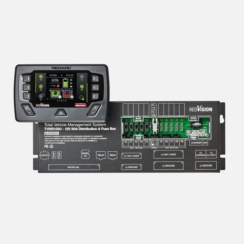 Redarc TVMS Prime TVMS1280-NA – Advanced Total Vehicle Management System for Off-Grid Power Optimization in RVs, Campers, and 4x4s