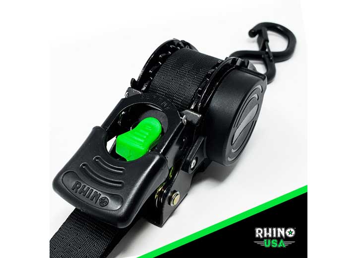 Rhino USA Premium 1" x 10' Retractable Ratchet Straps (4-Pack) - Red – Ultimate Cargo Control for Outdoor Adventures and Professional Applications
