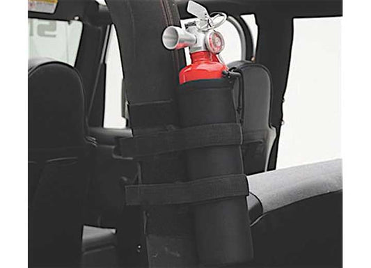 Smittybilt Roll Bar Fire Extinguisher Holder - Black