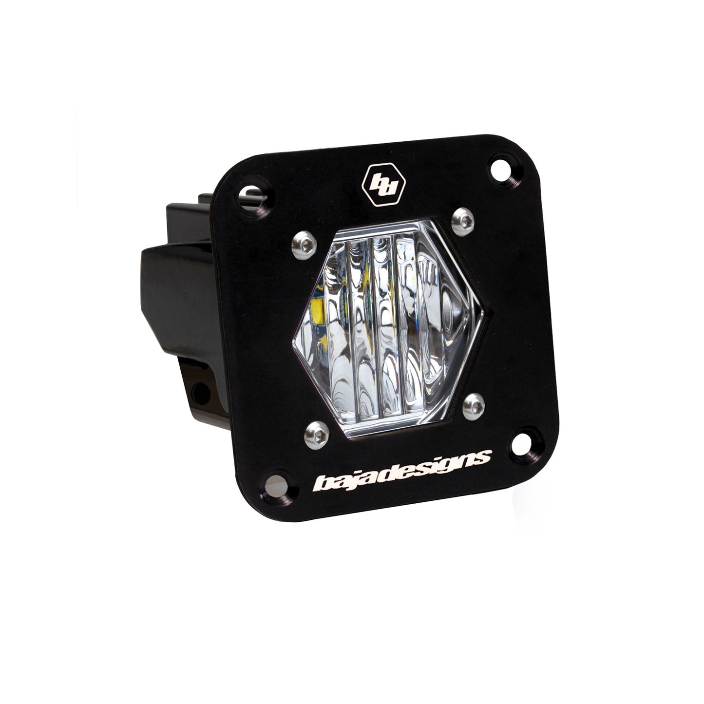 S1 BLACK FLUSH MOUNT LED AUXILIARY LIGHT POD(WIDE CORNERING;CLEAR)
