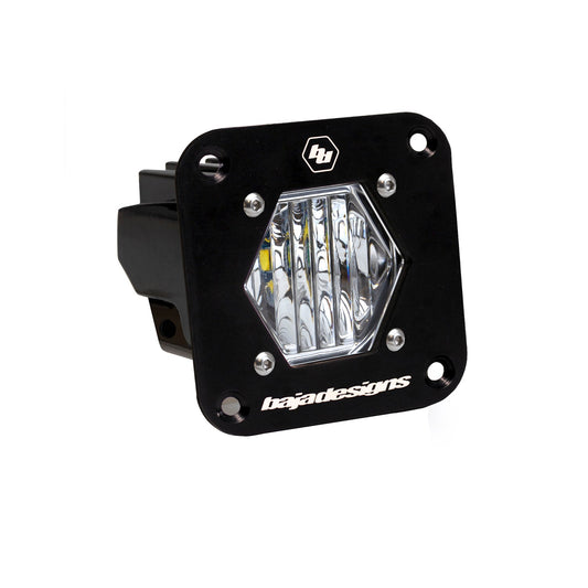 S1 BLACK FLUSH MOUNT LED AUXILIARY LIGHT POD(WIDE CORNERING;CLEAR)