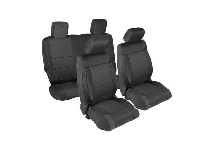 JEEP 13-18 WRANGLER JK - 2 DOOR NEOPRENE SEAT COVER SET FRONT/REAR - BLACK