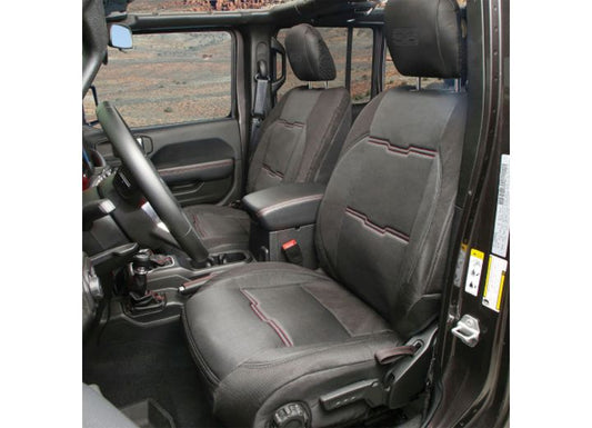 18-C WRANGLER JL; 20-C GLADIATOR JT GEN2 NEOPRENE FRONT/REAR SEAT COVER; BLACK/BLACK