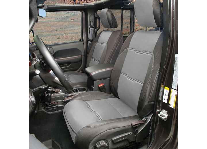 20-C GLADIATOR JT GEN2 NEOPRENE FRONT/REAR SEAT COVER; CHARCOAL/BLACK