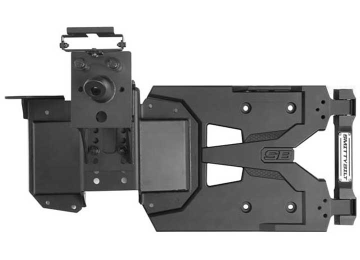 18-C WRANGLER JL 2/4DR HD PIVOT TIRE CARRIER; BLACK POWDER COAT