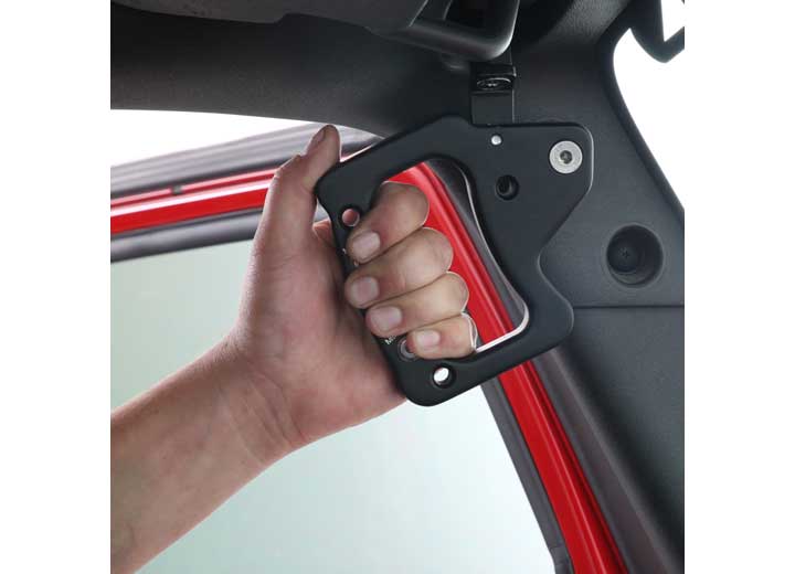 SMITTYBILT BLACK ALUMINUM GRAB HANDLES 07-18 JEEP WRANGLER JK FRONT 2/4 DOOR