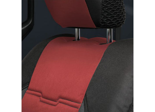 SMITTYBILT NEOPRENE SEAT COVER SET FRONT/REAR - RED GEN 2