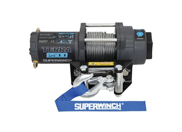 Superwinch Terra 2500 ATV/UTV Recovery Winch with Durable Steel Wire Rope – 2,500 lbs Heavy-Duty Performance