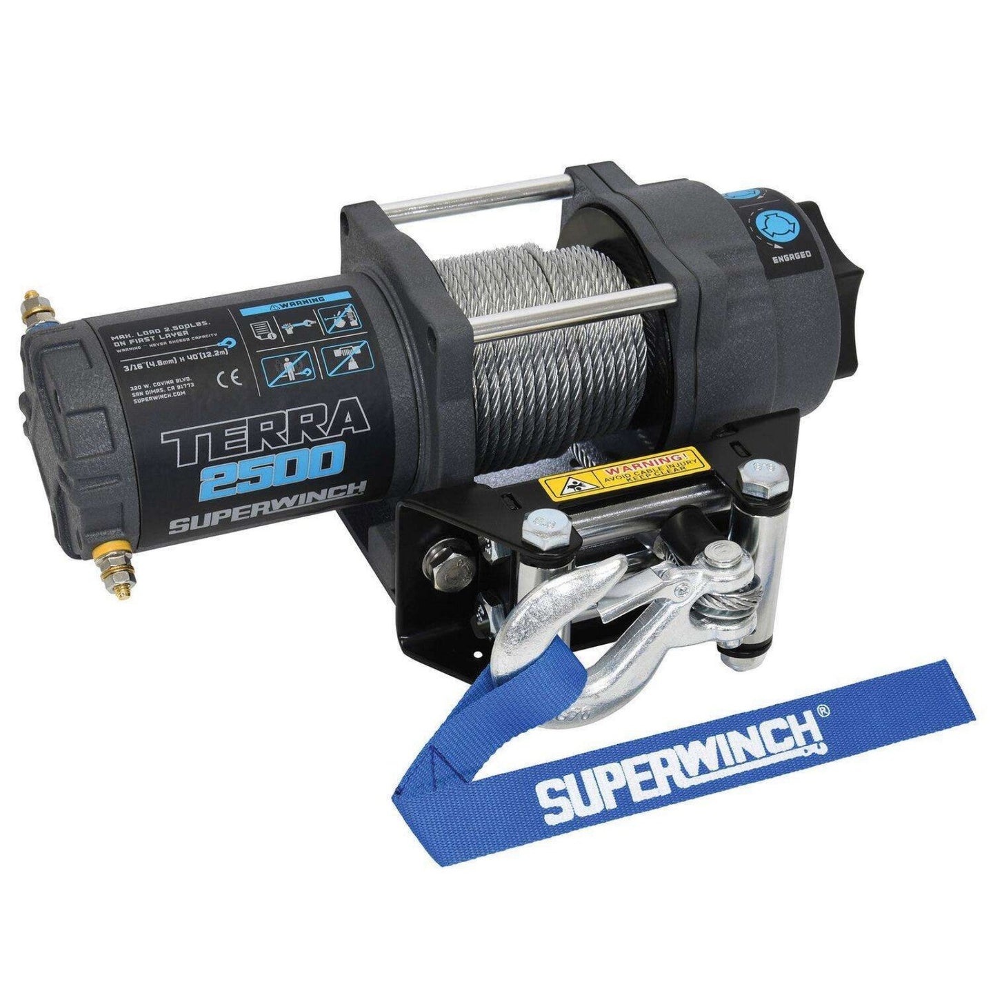 Superwinch Terra 2500 ATV/UTV Recovery Winch with Durable Steel Wire Rope – 2,500 lbs Heavy-Duty Performance