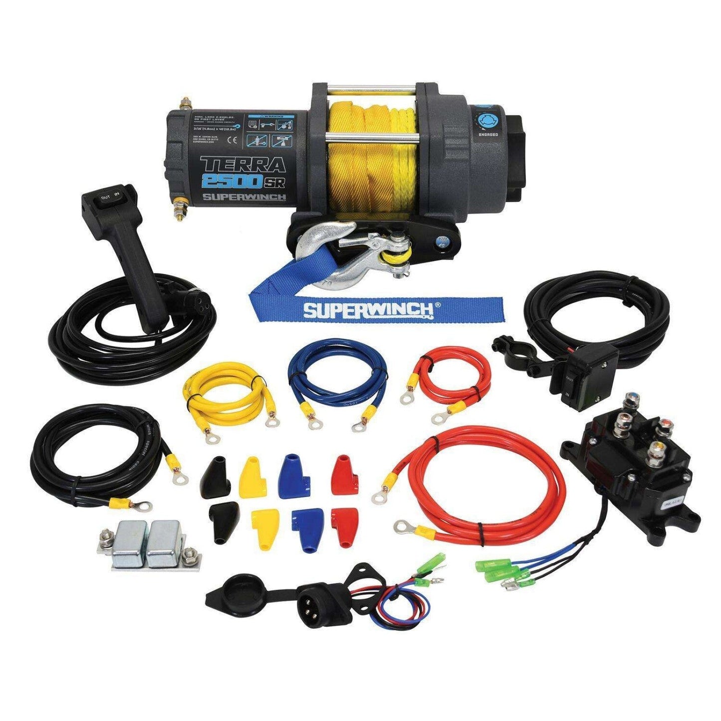 Superwinch Terra 2500SR Powersports Winch with Synthetic Rope - 2,500 lbs Lightweight Recovery for ATVs and UTVs