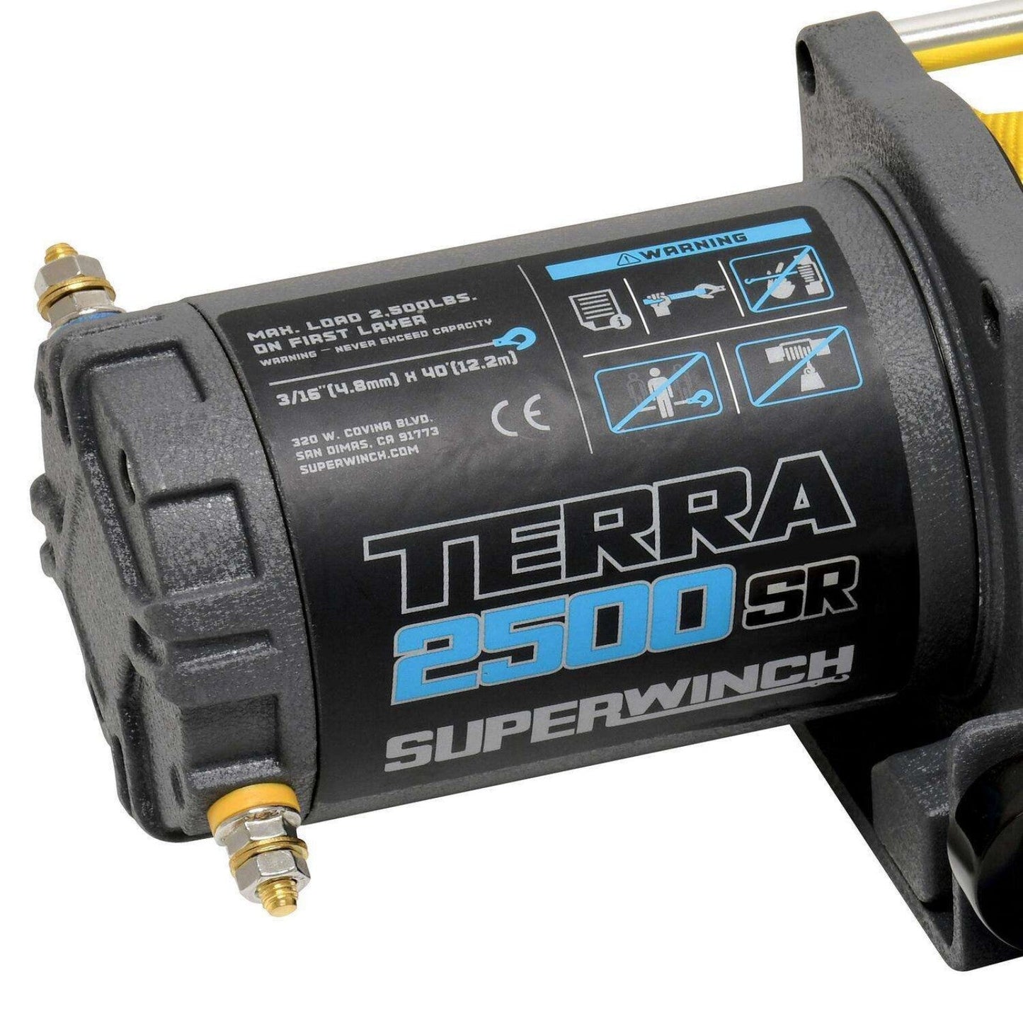 Superwinch Terra 2500SR Powersports Winch with Synthetic Rope - 2,500 lbs Lightweight Recovery for ATVs and UTVs