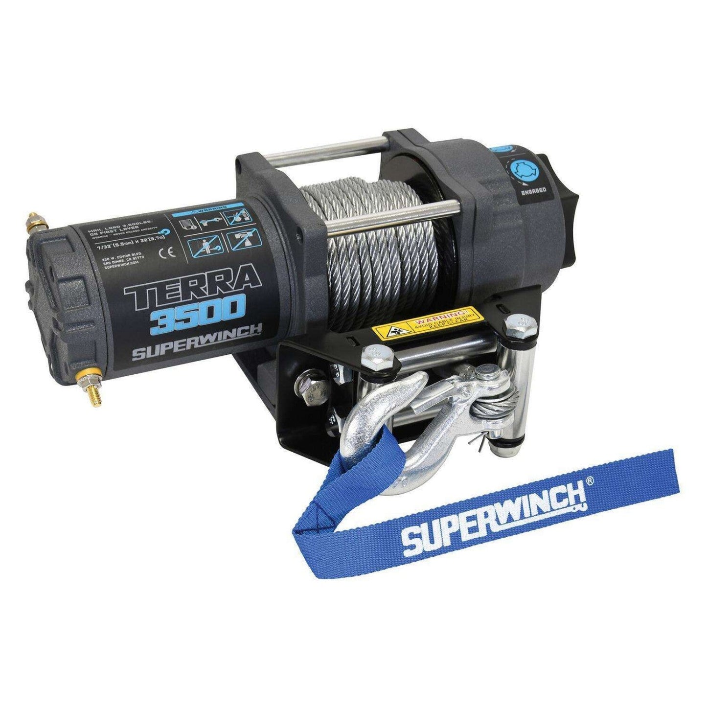 Superwinch Terra 3500 Off-Road Winch with Steel Rope – Robust 3,500 lbs Recovery Winch for ATV, UTV, and Utility Applications