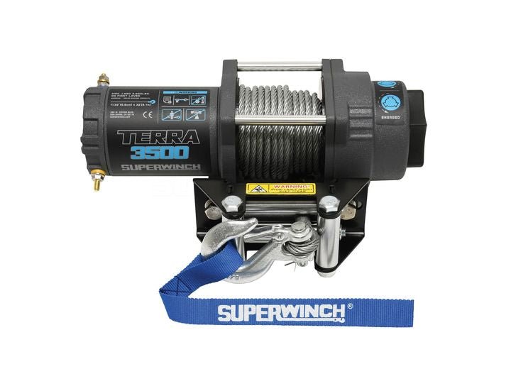 Superwinch Terra 3500 Off-Road Winch with Steel Rope – Robust 3,500 lbs Recovery Winch for ATV, UTV, and Utility Applications