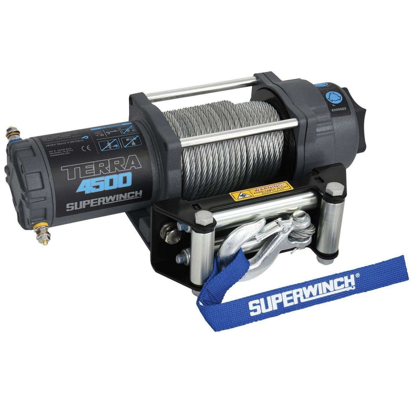 Superwinch Terra 4500 Heavy-Duty Winch for Off-Road ATV and UTV Recovery – 4,500 lbs Steel Wire Rope