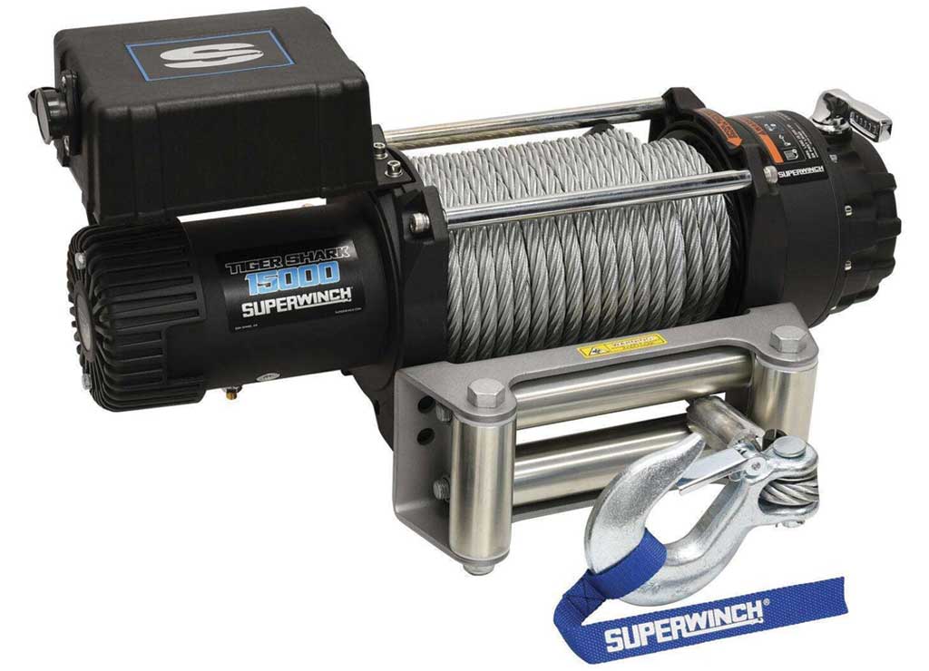 Tiger Shark 15000 Heavy-Duty Winch by Superwinch - Ultimate 15,000 lbs Pulling Power for Off-Road Recovery