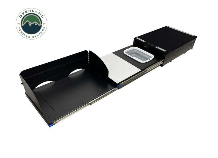 Outdoor Adventure Cargo Kitchen with Slide-Out Sink & Work Station Overland Vehicle Systems