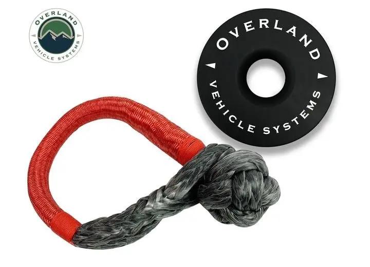 Overland Vehicle Systems - Ultimate Off - Road Recovery Combo: Soft Shackle & Heavy - Duty Recovery Ring Set