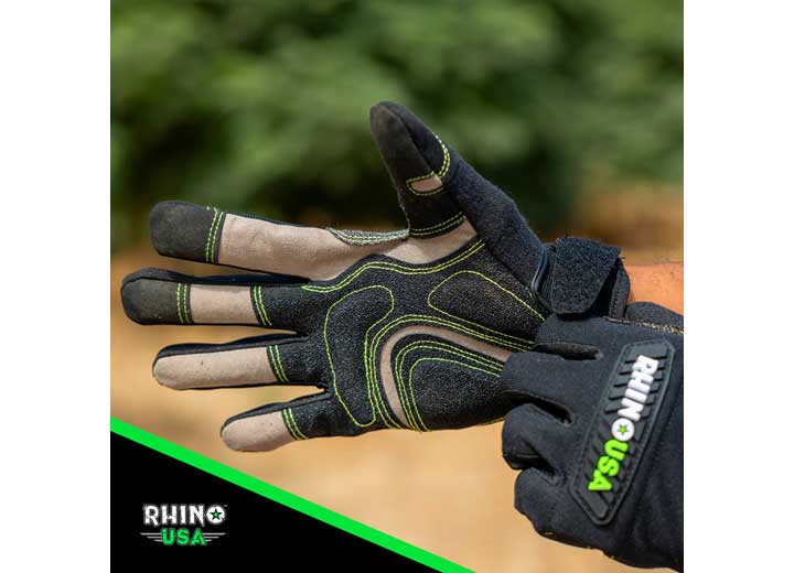 Reinforced Kevlar Mechanic Gloves with Adjustable Wrist and Padded Palm - Black Woven Design
