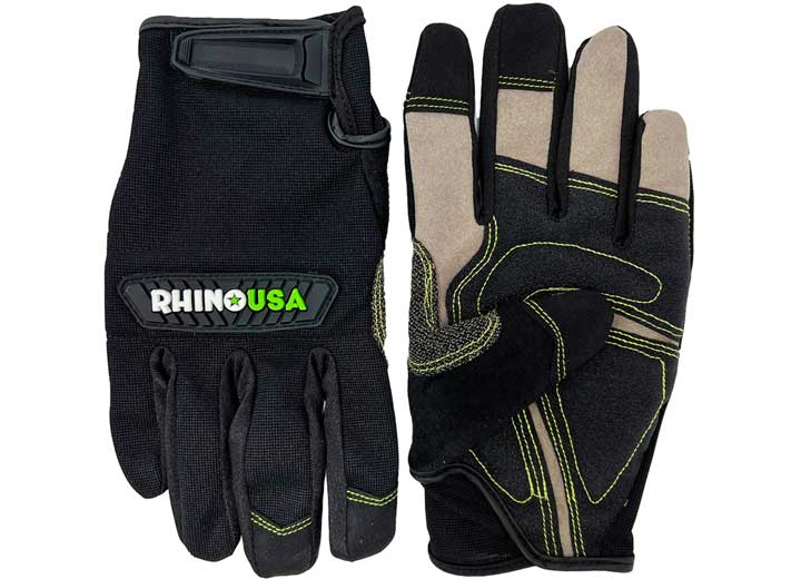 Reinforced Kevlar Mechanic Gloves with Adjustable Wrist and Padded Palm - Black Woven Design