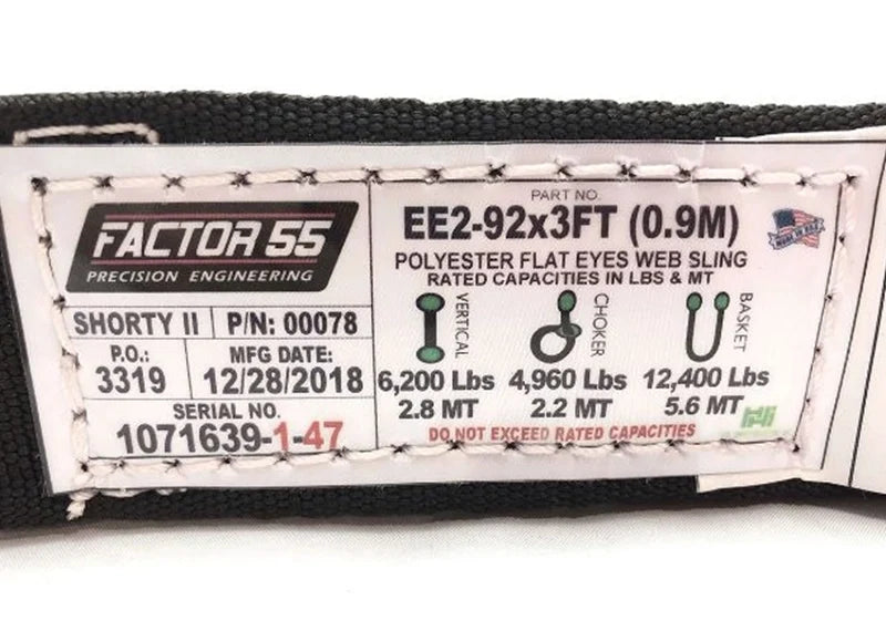 Factor 55 SHORTY STRAP II (3FT X 2IN) 00078