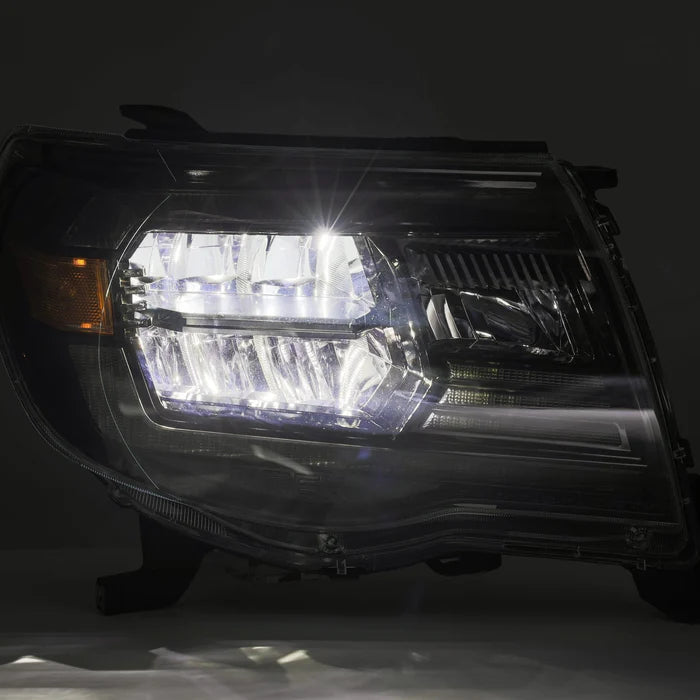 AlphaRex USA 05-11 Toyota Tacoma LUXX-Series LED Crystal Headlights Alpha-Black - Sequential Turn Signals & DRL