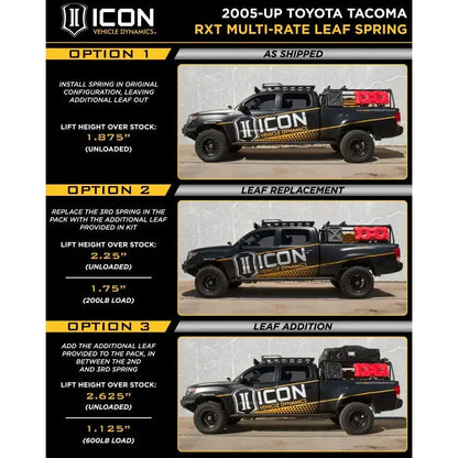 ICON 158505 05-23 Tacoma Multi Rate RXT Leaf Pack W/ ADD in Leaf - view 48