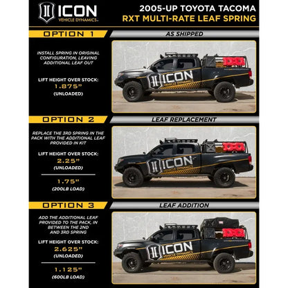 ICON 158505 05-23 Tacoma Multi Rate RXT Leaf Pack W/ ADD in Leaf - view 83