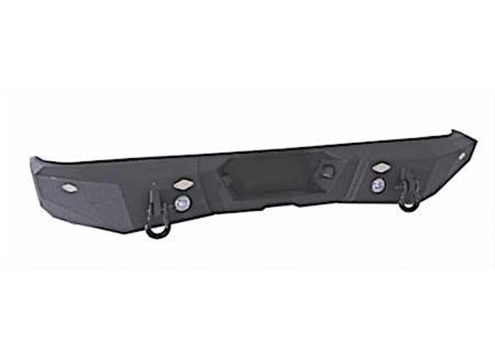 07-14 FJ CRUISER M1 REAR BUMPER W/D-RING MOUNTS & REAR LIGHTS; BLACK