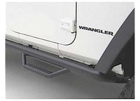 07-18 WRANGLER 4DR WHEEL TO WHEEL NERF STEPS W/CLEATED STEPS; BLACK TEXTURE