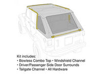 07-18 WRANGLER JK 4 DR BOWLESS COMBO TOP KIT W/TINTED WINDOWS; BLACK DIAMOND