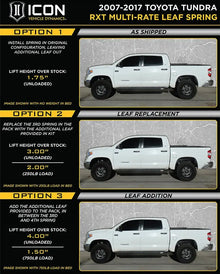 ICON Vehicle Dynamics - 07 - 21 TUNDRA MULTI RATE RXT LEAF PACK W/ ADD IN LEAF