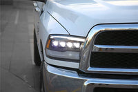 AlphaRex USA 09-18 Ram Truck NOVA-Series LED Projector Headlights Alpha-Black - Sequential Turn Signals & DRL