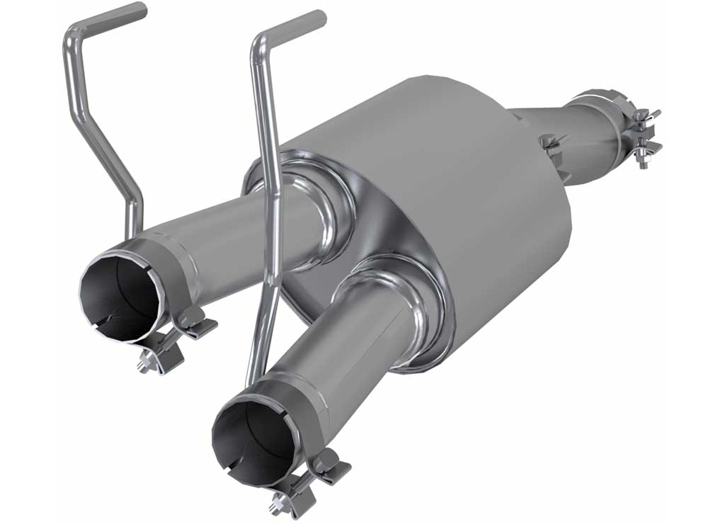 09-19 RAM 1500 5.7L HEMI High-Performance T409 Muffler Replacement - 3IN Single In, 2.25IN Dual Out