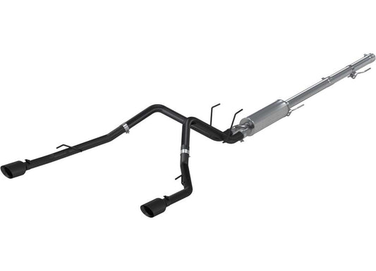 09-C RAM 1500 5.7L Dual Split Rear Cat Back Exhaust System in Sleek Black Finish