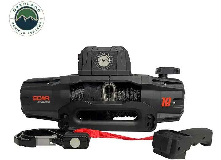 10,000 LB SCAR WINCH WITH SYNTHETIC ROPE & WIRELESS REMOTE CONTROL Overland Vehicle Systems