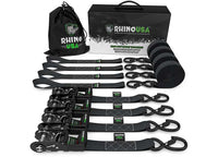 15FT Heavy-Duty Black Ratchet Tie-Down Straps (4-Pack) - 1.6IN Width