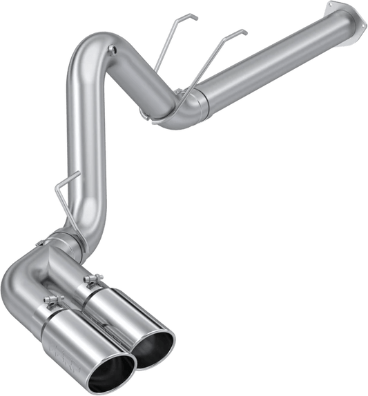 17-C 4-Inch Filter Back Exhaust System for Ford F250/F350/F450 - Single Side Dual Exit, Aluminized Design